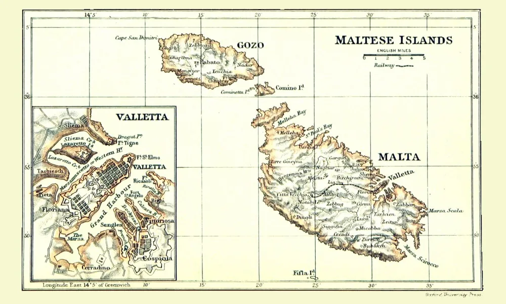 マルタの地図（1888年）