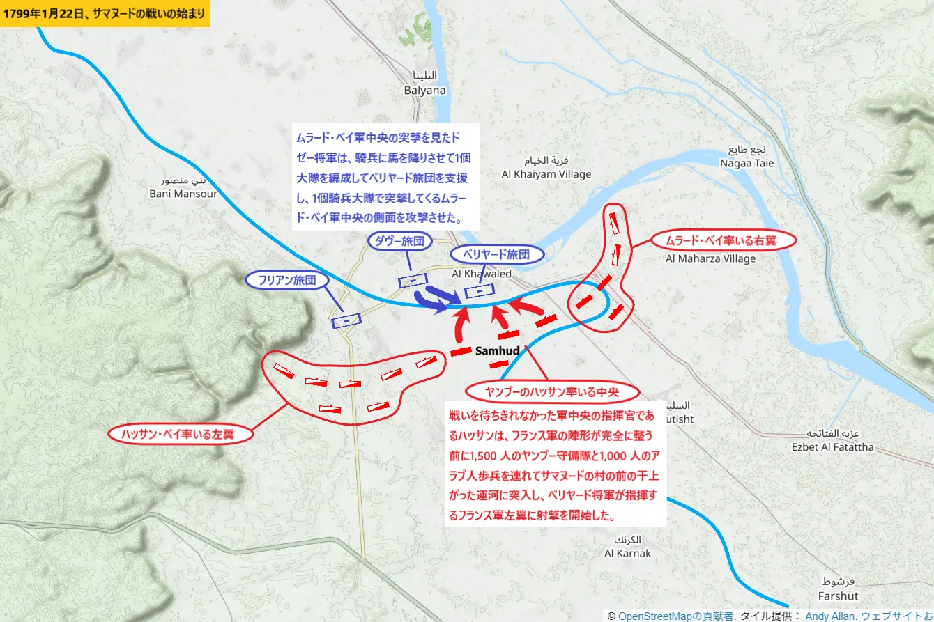1799年1月22日、サマヌードの戦いの始まり