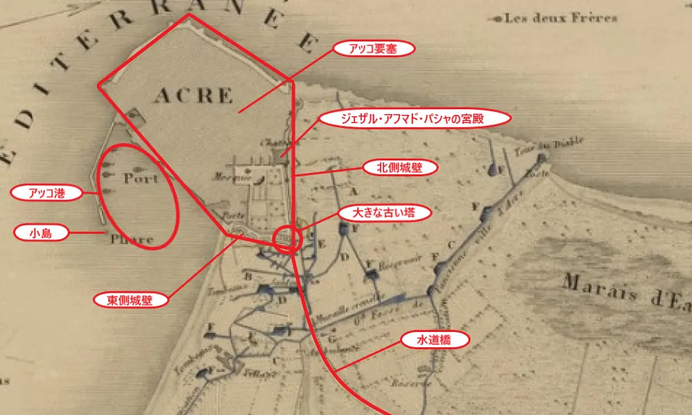 1799年のアッコ要塞見取り図