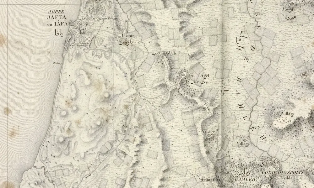 1800年代初頭のヤッファ周辺地図