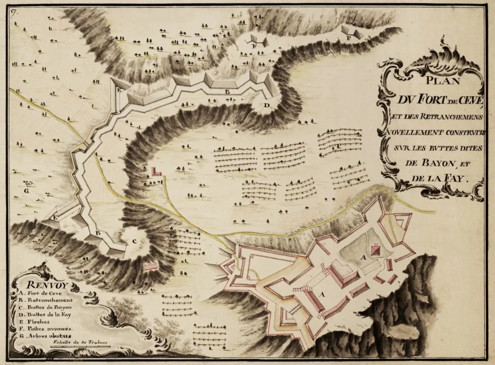 チェバ要塞の平面図（1796年）