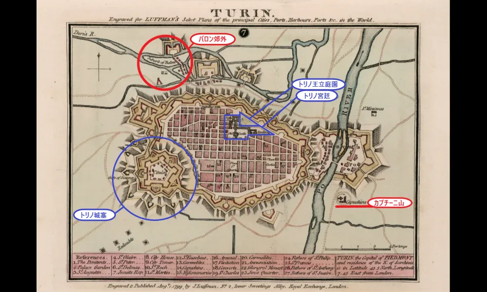トリノの地図（1799年）